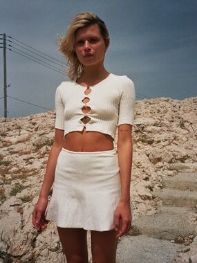 Maisoncleo ivory Mini skater Skirt — Women